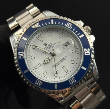 Rlx Plus New Plateado Tablero Blanco Bisel Azul